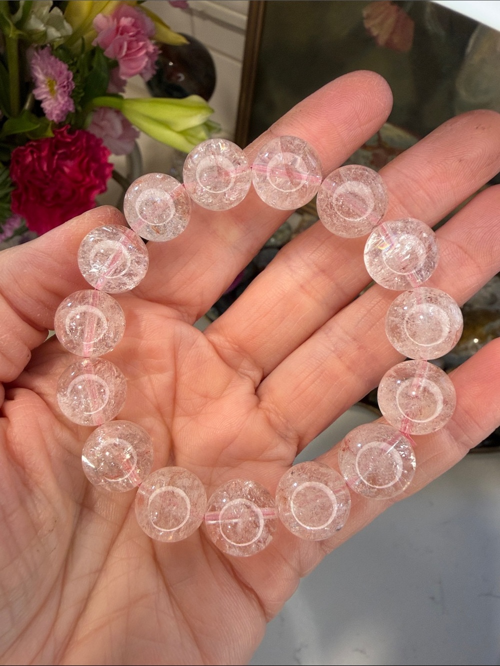 HQ Pink Himalayan Quartz Bracelet: B1184